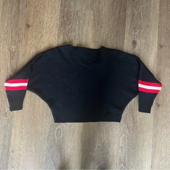 Vintage, navy, red and white striped sweater, size small - Picture 3 of 3